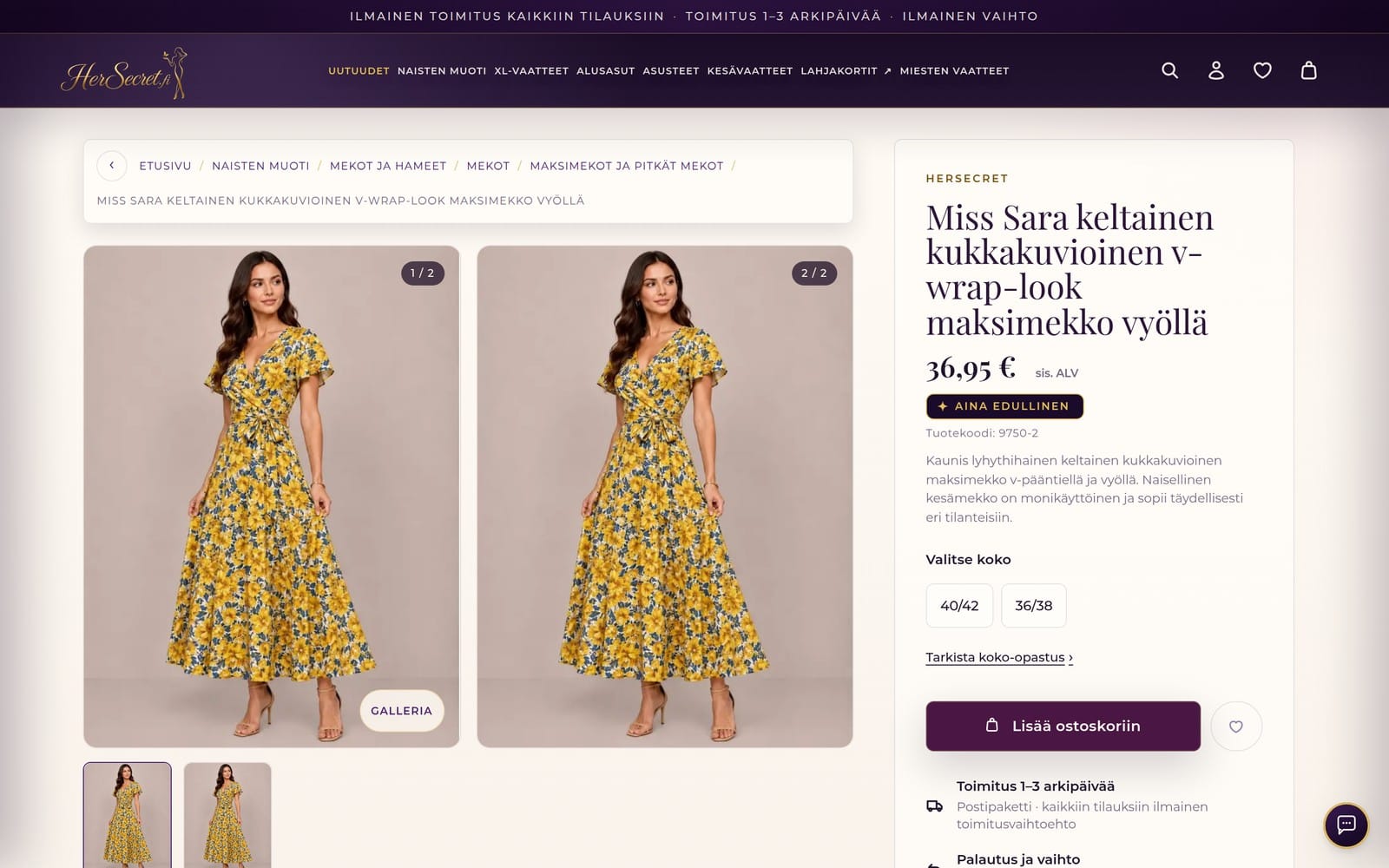 Uusi tuotesivu HerSecret.fi-verkkokaupassa