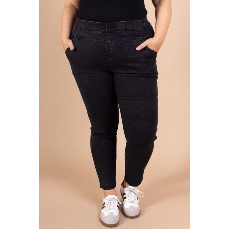 Best Fashion mustat jeggingsit (plus size)