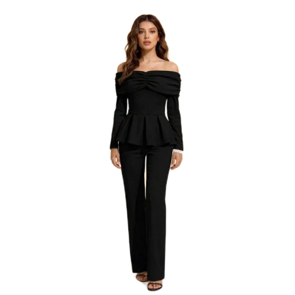 Rosy Days musta off-shoulder housusetti